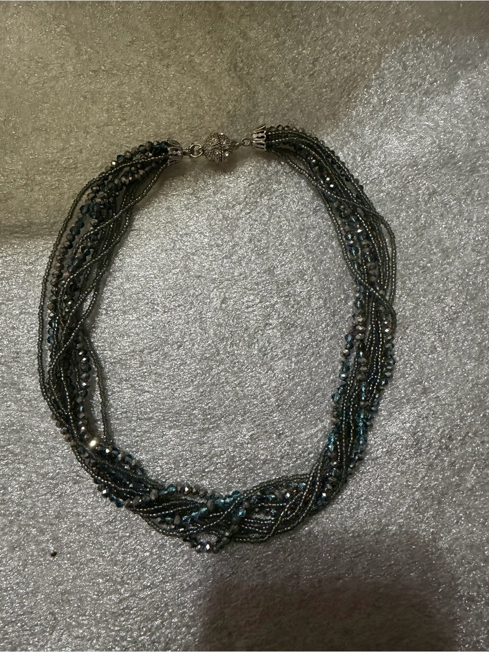 Premier Designs Black and Teal Twisted Multi-Strand Necklace